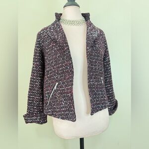 Chico’s Chic Tweed Women's Jacket with pockets  in Purple in size small (0)
